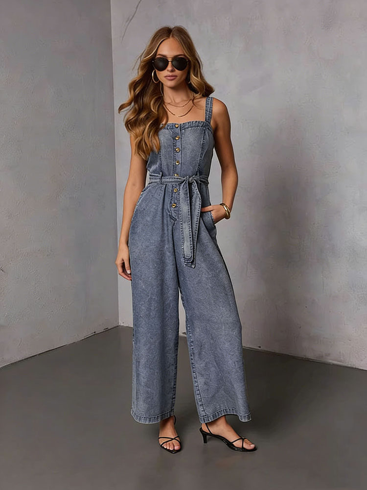 Street Fashion Vintage - Summer Vintage Women Denim Jumpsuits 2026