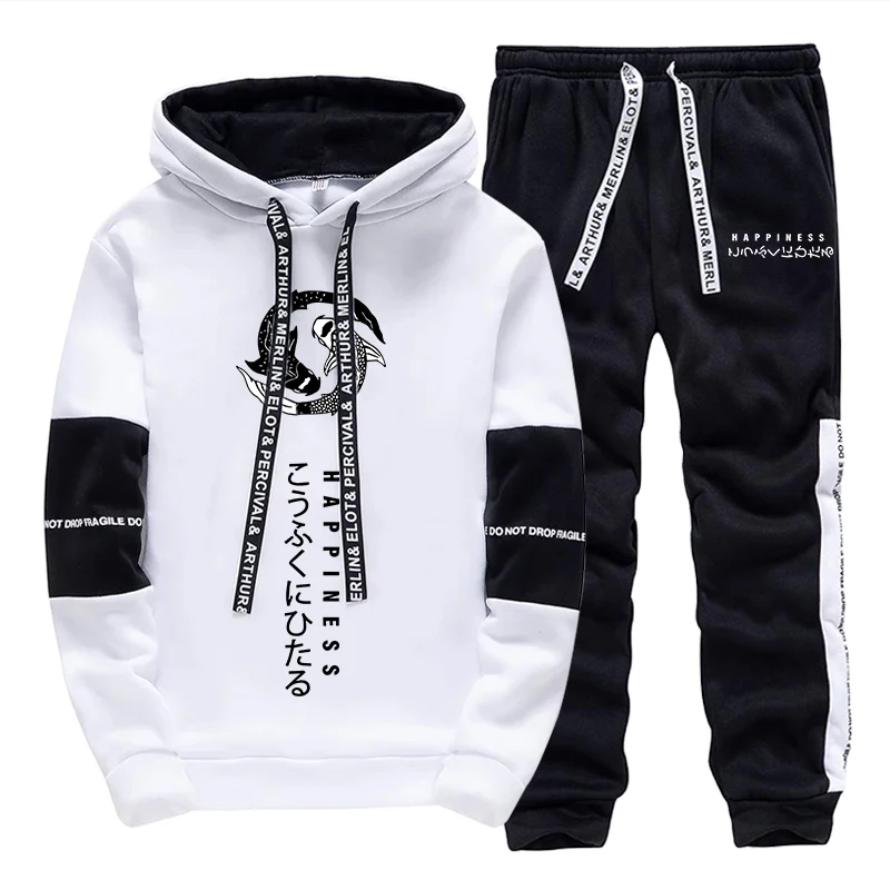 Street Fashion Casual - Fashion Men's Tracksuit Print Casual Hooded