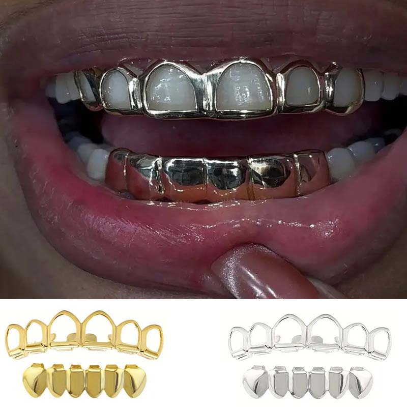 Street Fashion Jewelry - A Set Of Fashionable Six-Tooth Hollowed-Out/Smooth