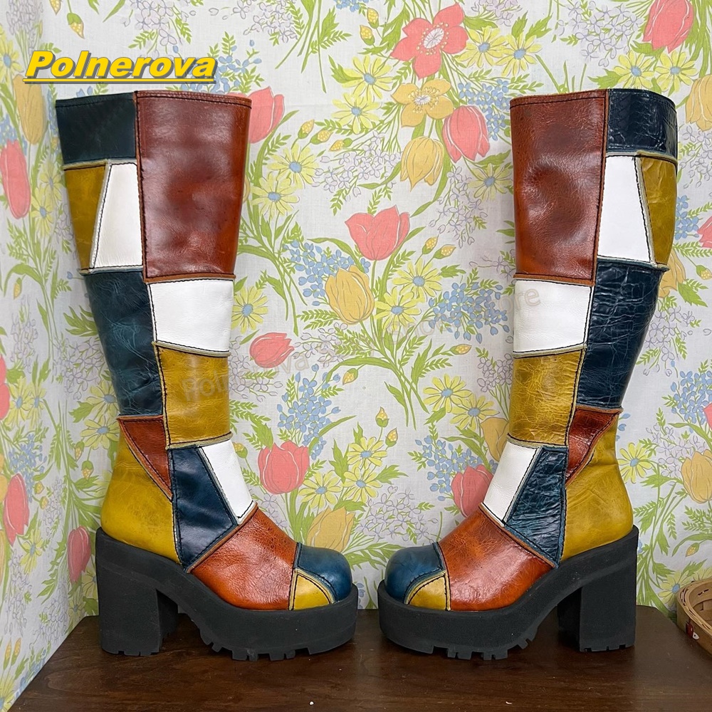 Women Retro Patchwork Leather  - огляд і ціна Street Fashion Vintage