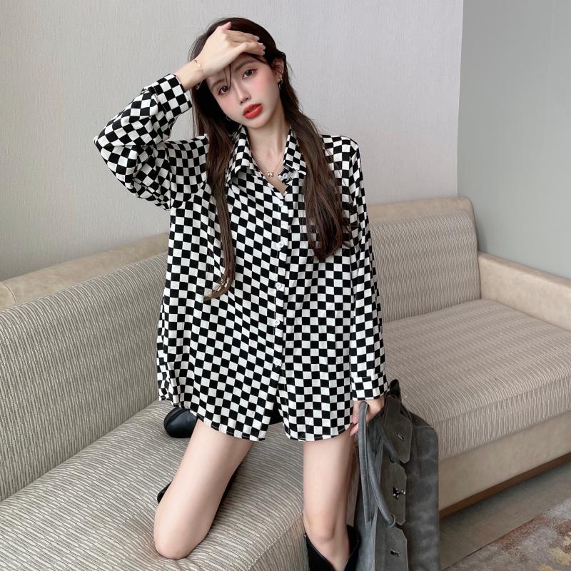 Polo Neck Plaid Button Loose H - огляд і ціна Street Fashion Youth