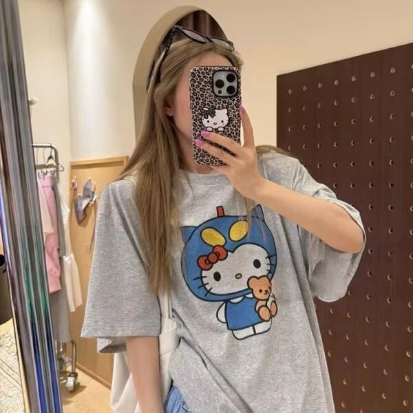 Short Sleeved Hello Kitty Prin - огляд і ціна Street Fashion Casual