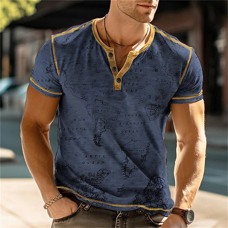 Men's Henry Shirts Funny 3D Pr - огляд і ціна Street Fashion Vintage