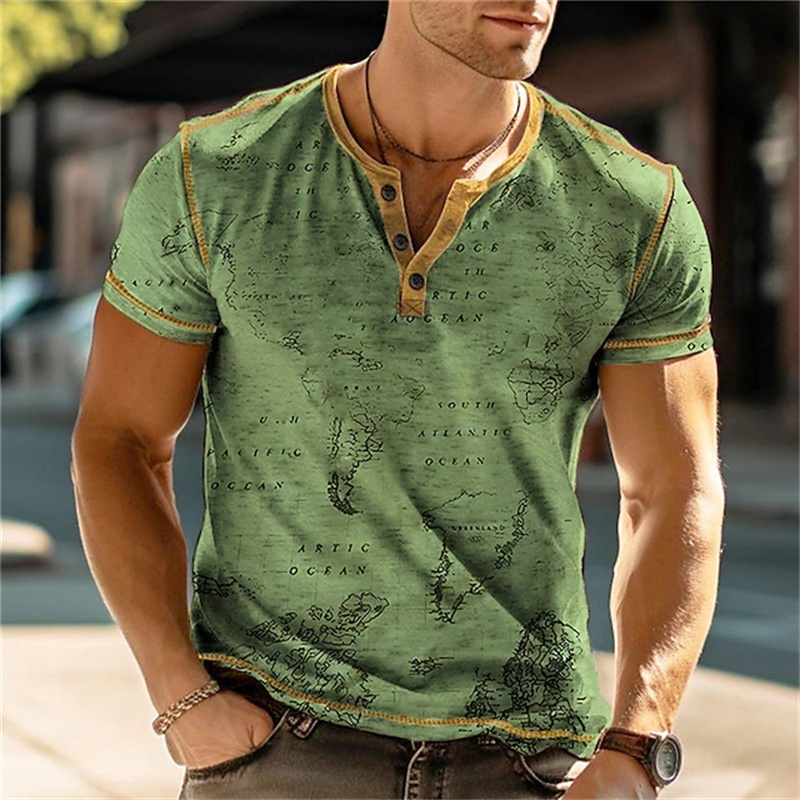Men's Henry Shirts Funny 3D Pr - огляд і ціна Street Fashion Vintage
